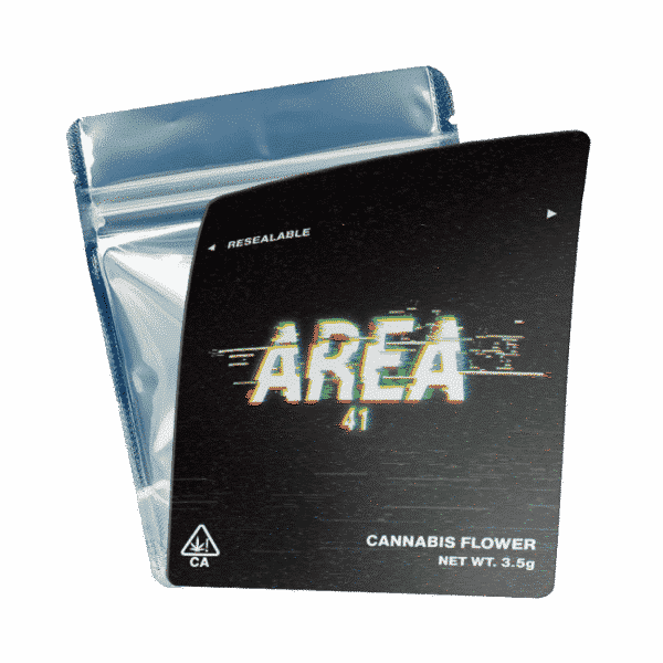 Area 41 Mylar Bags/Strain Pouches/Cali Packs. Unlabelled.