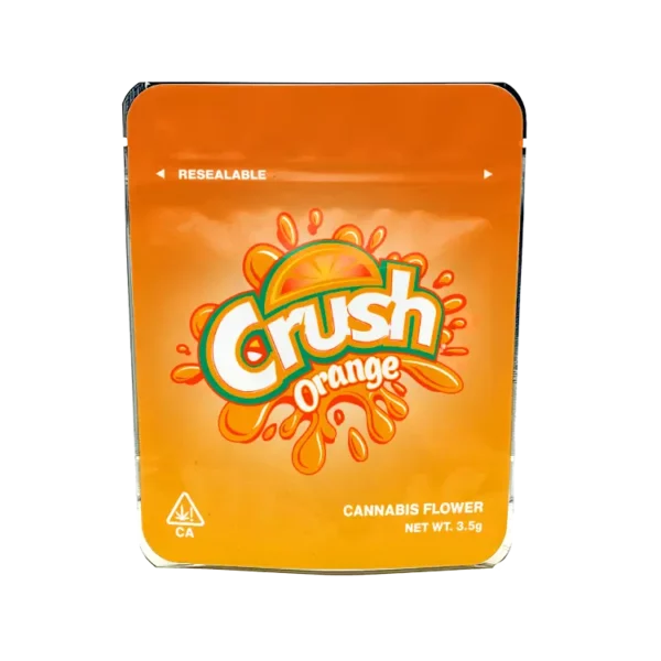 Crush Orange Mylar Bags/Strain Pouches/Cali Packs