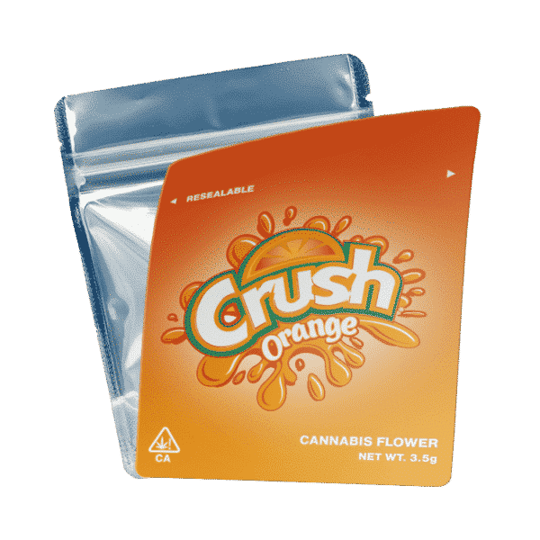 Crush Orange Mylar Bags/Strain Pouches/Cali Packs. Unlabelled