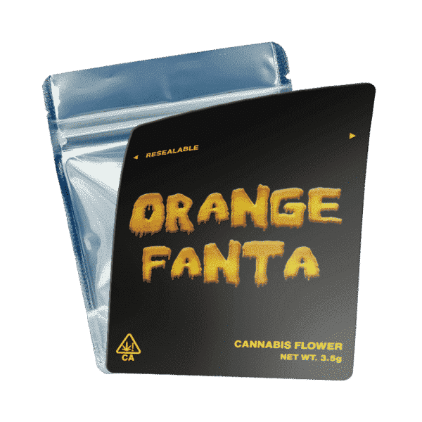 Orange Fanta Mylar Bags/Strain Pouches/Cali Packs. Unlabelled.