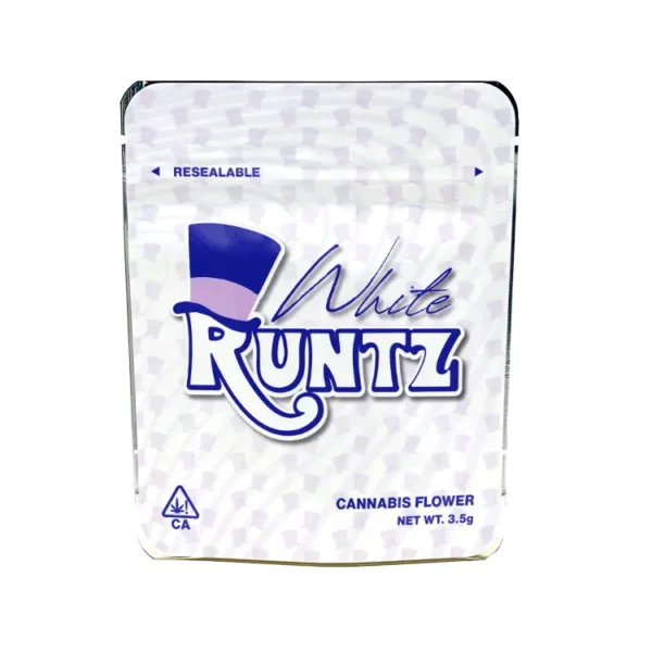 White Runtz Mylar Bags/Strain Pouches/Cali Packs