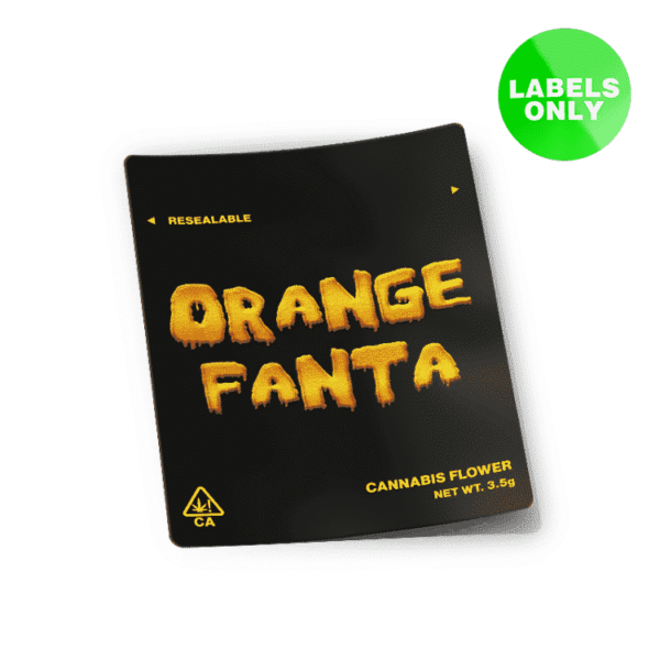 Orange Fanta Mylar Bag Labels