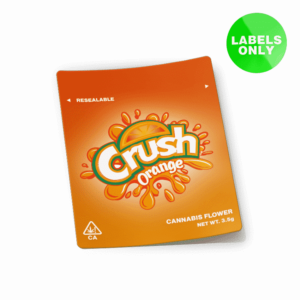 Crush Orange Mylar Bag Strain Labels