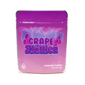 Grape Zkittlez Mylar Bags/Strain Pouches/Cali Packs