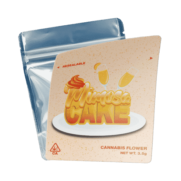 Mimosa Cake Mylar Bags/Strain Pouches/Cali Packs. Unlabelled.