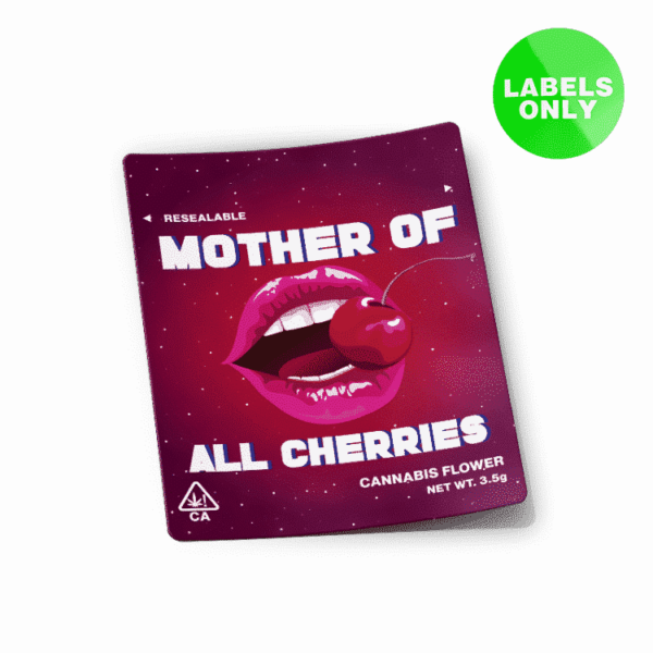 Mother of All Cherries Mylar Bag Strain Labels