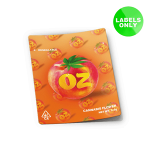 Peach Oz Mylar Bag Strain Labels