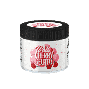 White Cherry Gelato Glass Jars. 60ml suitable for 3.5g or 1/8 oz.