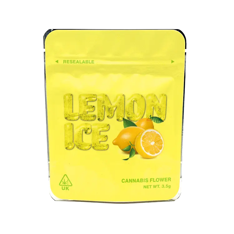 Lemon Ice Mylar Bags - Labelled or Unlabelled - Strain Labels