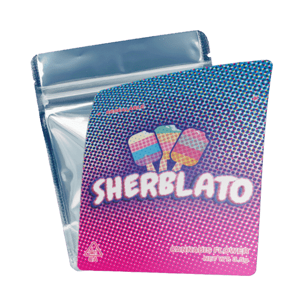 Sherblato Mylar Bags/Strain Pouches/Cali Packs. Unlabelled.