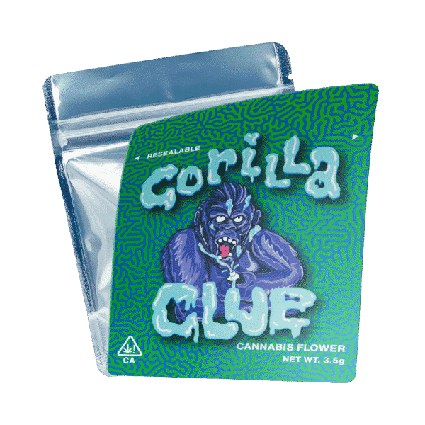 Gorilla Glue Mylar Bags/Strain Pouches/Cali Packs. Unlabelled.