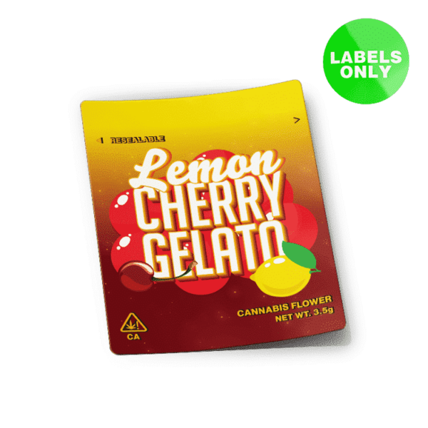 Lemon Cherry Gelato Mylar Bag Strain Labels
