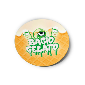Bacio Gelato Strain/Slap Stickers/Labels.