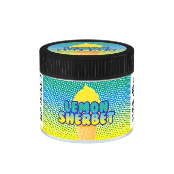 Lemon Sherbet Glass Jars. 60ml suitable for 3.5g or 1/8 oz.