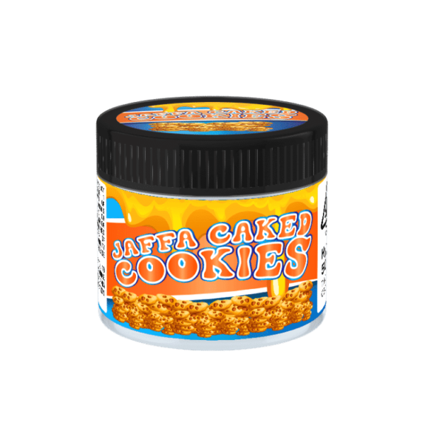 Jaffa Caked Cookies Glass Jars. 60ml suitable for 3.5g or 1/8 oz.