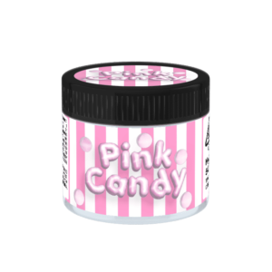 Pink Candy Glass Jars. 60ml suitable for 3.5g or 1/8 oz.
