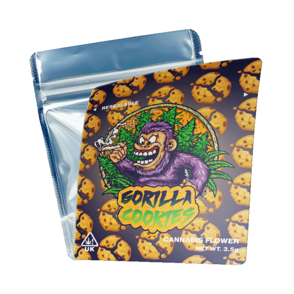 Gorilla Cookies Mylar Bags/Strain Pouches/Cali Packs. Unlabelled