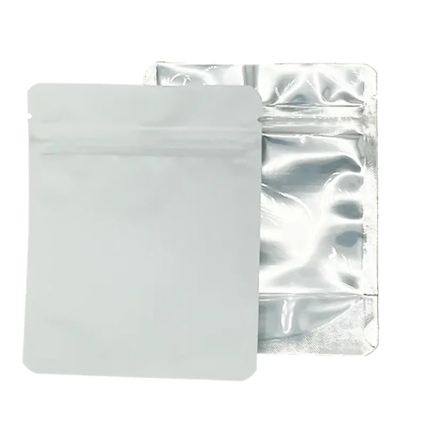 white 3.5g mylar bags / cali packs / strain labels