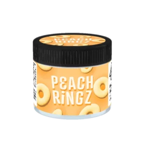 Peach Ringz Glass Jars. 60ml suitable for 3.5g or 1/8 oz.