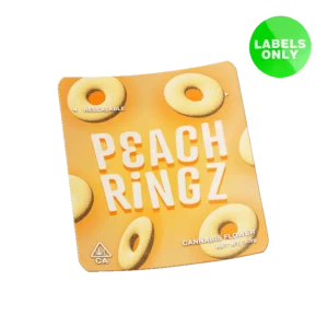 Peach Ringz Mylar Bag Strain Labels
